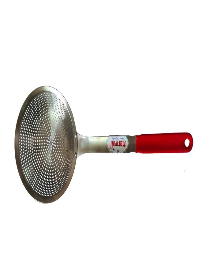 Marwall Stainless Steel Skimmer/Jhara/Strainer for Draining & Frying, Kitchen Cooking Colander Spoon Utensil for Daily Use -18cm - Image 2